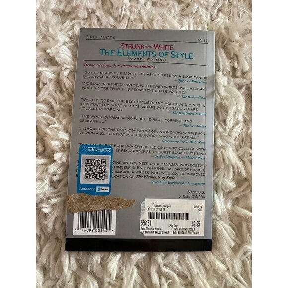 The Elements of Style, Fourth Edition Paperback Book - Picture 2 of 2